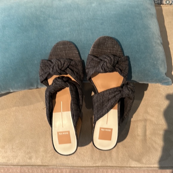 Dolce vita 10M sandal grey knotted fabric round corded rope heels - Picture 3 of 9